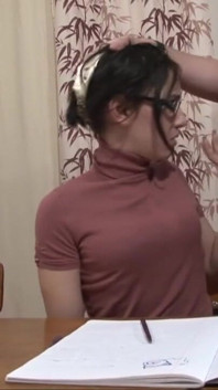 Sexy girl gets her tight asshole pounded on the desk by her classmate