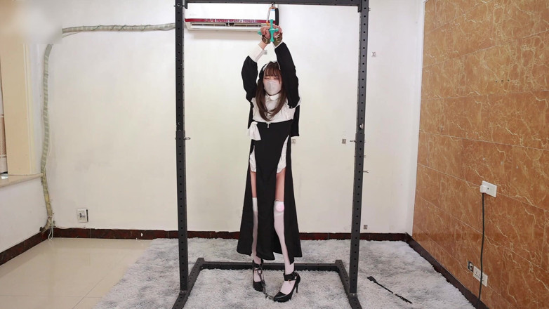 Asian bondage: The Girlfriend Role-plays a Nun, Handcuffed and Shackled, Bound to...