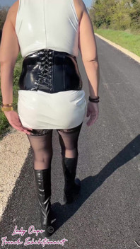 I Lose My Thong During an Outdoor Walk in a Latex Micro Dress