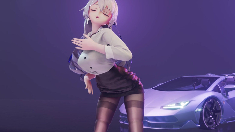 MikuMotion: 실례합니다; 겐신 영향; 흑인 대물 자지에게 따먹히는 흑인 대 사무실 여자 유니폼; 펜슬 스커트; 가랑이 없는 블랙 스타킹; 에로 문신