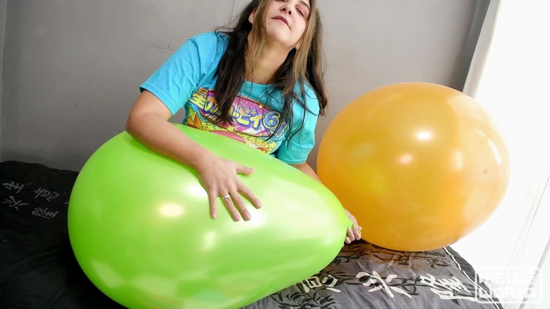 melu_world: Ride and Nail Popping 7 Big Balloons with My Nude Body -...