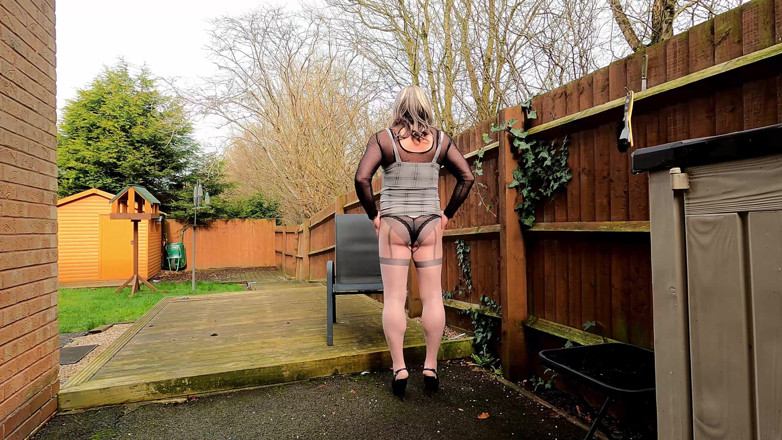 Kelly cd: Kelly cd in grey dress and pantyhose