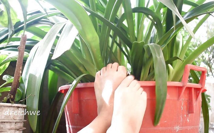 Dreichwe: Feet in the garden