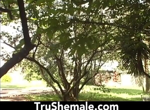 Tru Shemale: 情熱的な肛門屋外と美しいブロンド女装ジュリアナディプリモ(生映像 - 良質)