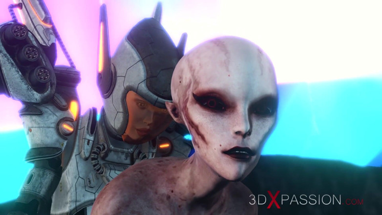 3dxpassion: O femeie extraterestră este futută tare de un explorator sci-fi în...
