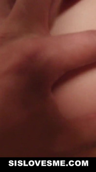 Curvy blonde teen feels up her big dick stepbrother