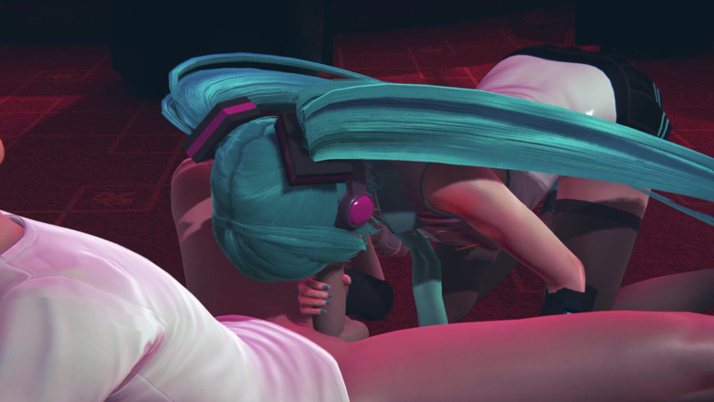 Waifu club 3D: Miku gives a blowjob to a guest