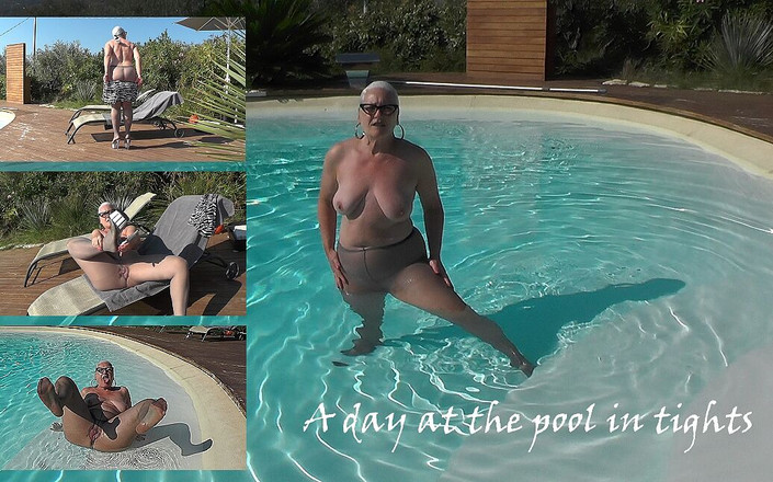 Hotvaleria: Ein tag am pool in strumpfhosen
