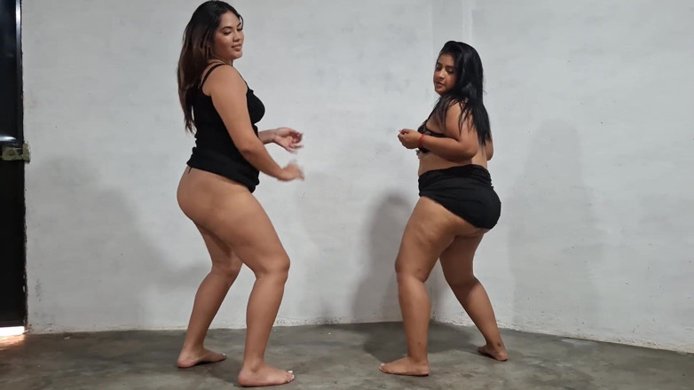 SugarPose: Two Big Ass Latina Girls Strip and Dance Together