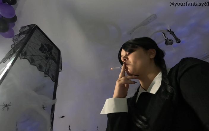Your fantasy studio: Wednsday Smoking a Cigarette Close-up