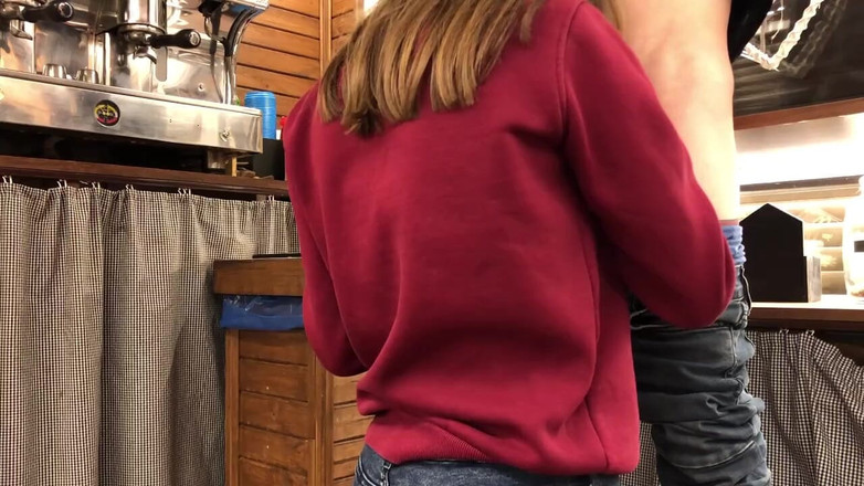 MaybeNatty: Girl barista does blowjob to teen at work