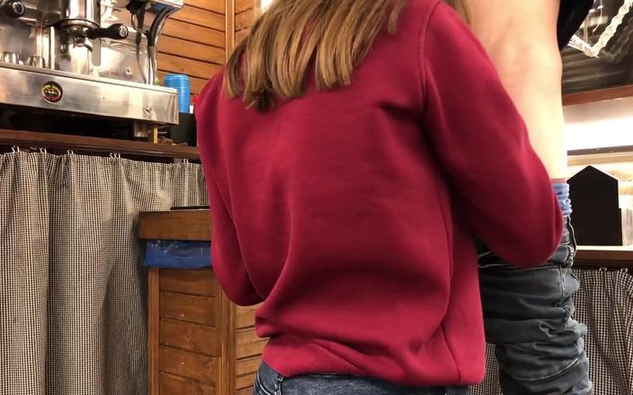 Maybe Natty: Girl barista does blowjob to teen at work