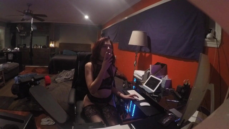 Sabina Rouge: Watching on Sabina smoking