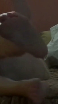 Pink mini skirt poka dotted Bra and painties ! Lots of lotioned Belly rubbing