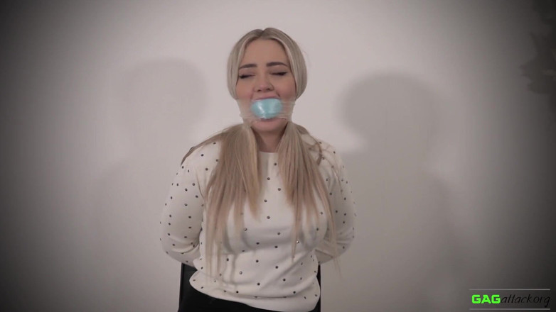Gag Attack: Aubrey - clear tape gags