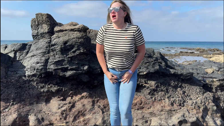 Emma Voyeur: Another Beach Accident - Wet Jeans by the Shoreline