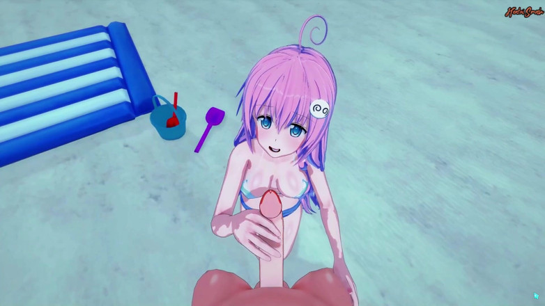 Hentai Smash: POV fucking Lala on the beach and cumming inside her....