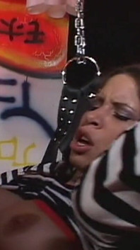 Bound Brunette Devours Cock Before Capital Punishment