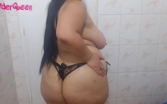Riderqueen BBW Step Mom Latina Ebony: Body Worship with Mask in Shower