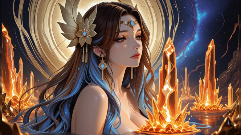 VelvetInk Studio: Cosmic Nude Goddess Slideshow: Galactic Blue Aura &amp; Molten Crystals - Ai...