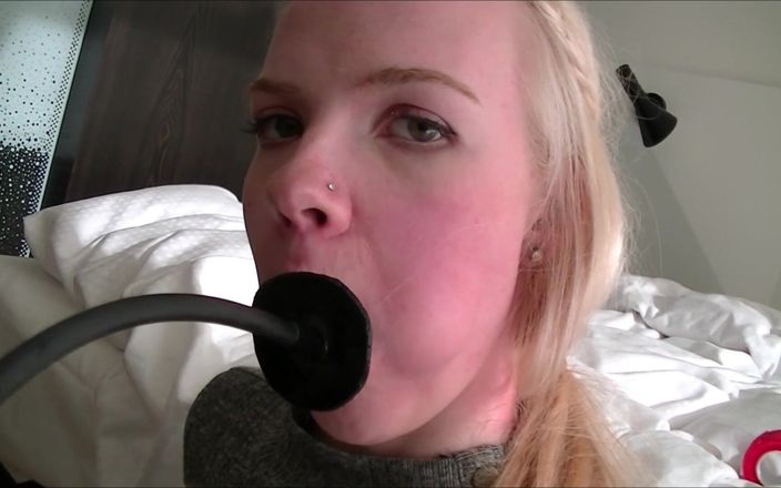 Selfgags classic: Scandinavian Blonde All Gagged Up!