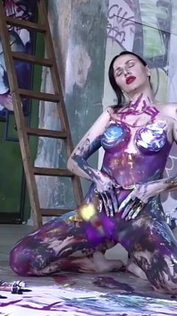 Sanktor - Busty MILF Art Nude Body Paint in Galery