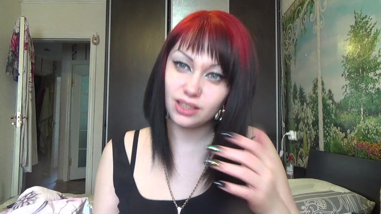 Goddess Misha Goldy: Brushing my hair with little and big brush and by...
