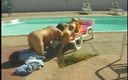 Public Lust: Cute blonde banged next to a pool