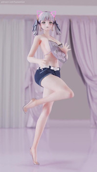 [mmd] Naruto tide Imashio aoa - Heart Qi b ultra shorts belly pocket striptease