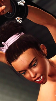 BDSM experience. A sexy brunette likes it rough