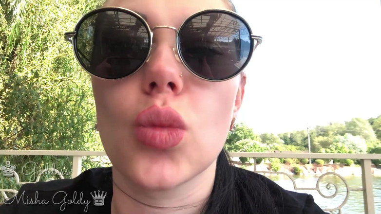 Goddess Misha Goldy: Sexy big lip lick &amp; lip smelling &amp; kiss &amp; glasses fetish on...