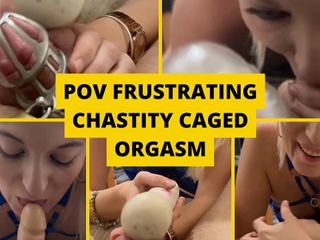 Mistress BJQueen: POV Teased and Made to Cum in Chastity Cage