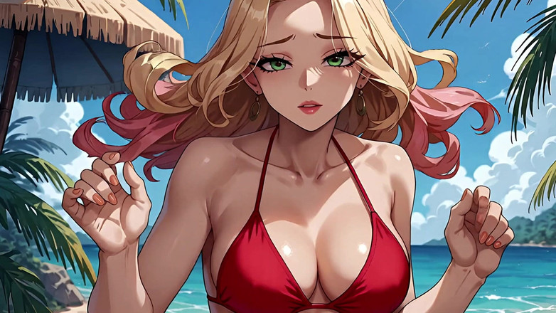Goddess Topless: Liburan valentine karibia, anime hentai pov