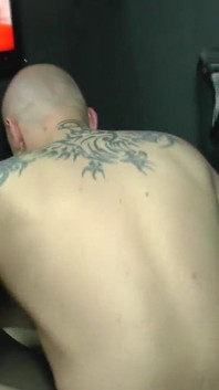 Chubby German woman with short hair and saggy tits fucks in nylons