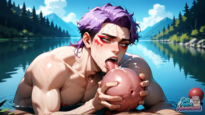 Gay Anime Adventures: Tizi muscolosi sexy si impegnano in un'azione gay selvaggia e...