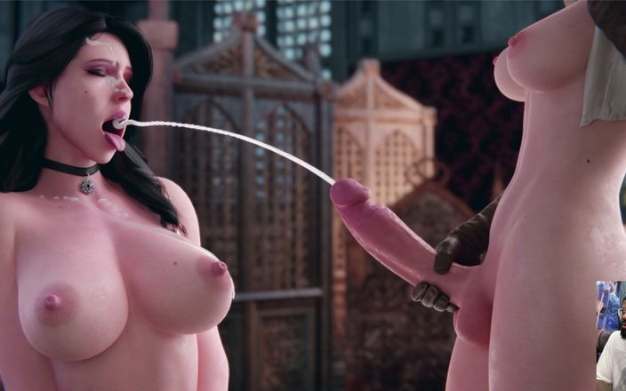L6RD7BLU3 FUTA: Yennefer з великими грудьми отримує сперму на всю
