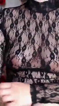 Brunette in Sexy Tight Lace Top