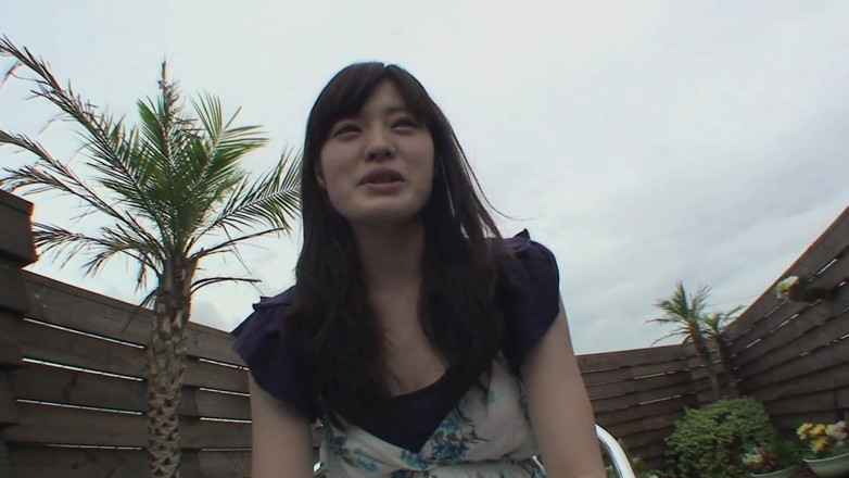 Asian Addiction: Aki Tajima - Sexy Asian Girl Drinking Tea in the Garden...