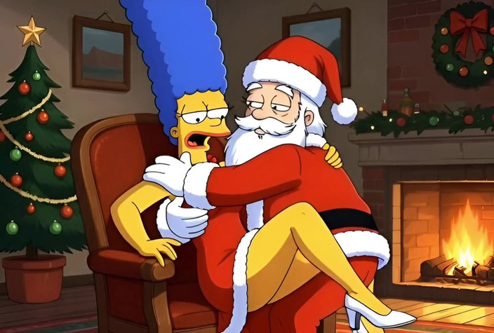 Octopussy Lovers Club: De Kerstman Neukt Getrouwde Huisvrouw Marge Simpson Op Eerste Kerstdag