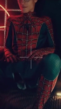 Spider Man Costume. Bottom Boy a Pose. Ass Hole