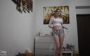 Miley Grey: Strip Tease in Grey Shorts &amp;amp; White Top | Miley Grey