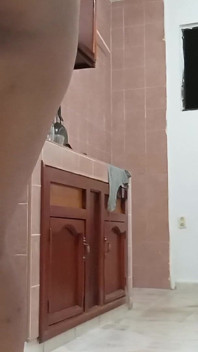 Stepmommy BBW in the Kitchen Shows Tits and Thong