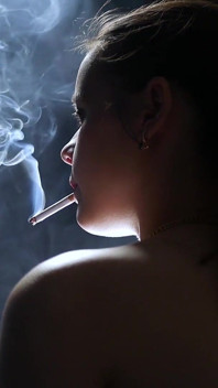 A Little Bit Naked Smoking Girl