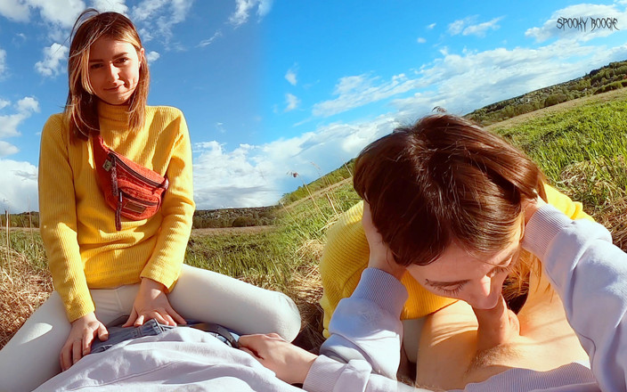 Spooky Boogie: Orální creampie pro mladou dívku venku