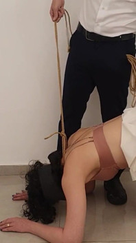 Clit Clamp Countdown - How Long Can You Last on One Foot? - Colored Version
