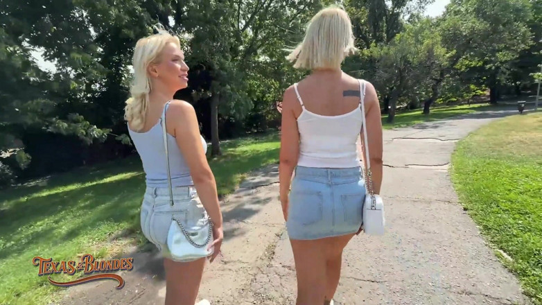 Texas and blondes: Pan Texas dostaje park blowjob przed apartamentem trójkąt kremówka!