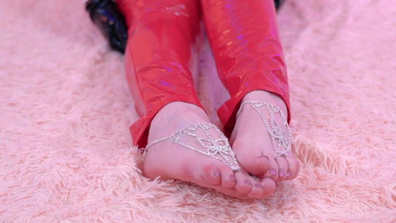Arya Grander: Beautiful Mistress in shiny fetish PVC tease you topless by...