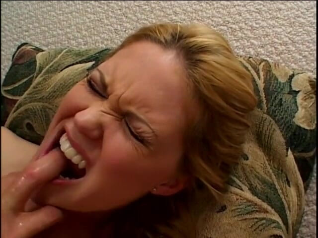 Fuck me Hard: Young blonde with small tits sits on a thick cock