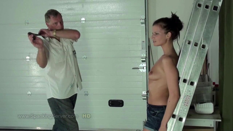 Spanking Server: Ines takes breast whip session like a real brave submissive...