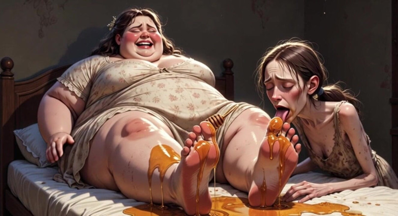 YOUR BEST FANTASY: Fat SSBBW Humiliating Skinny Girl with Her Big Feet